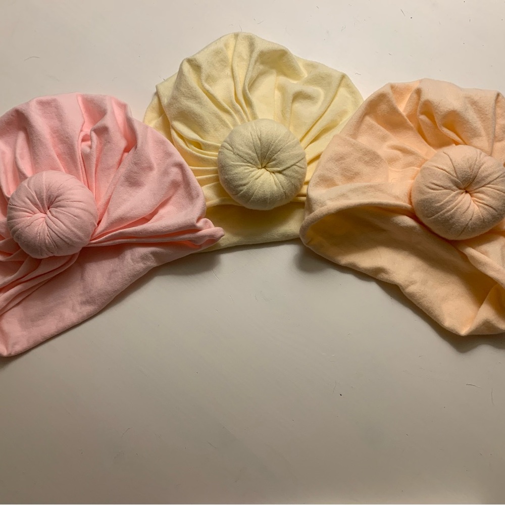 Set of 3 Baby Turban-style Hats